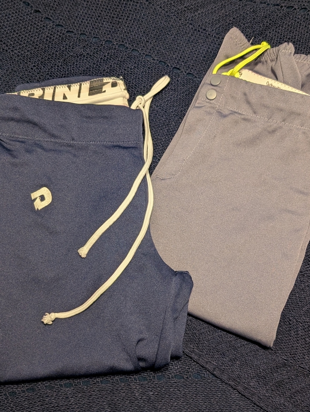 Pair of Women's Softball 🥎 Pants Navy Blue DeMarini  & Gray Intensity Medium